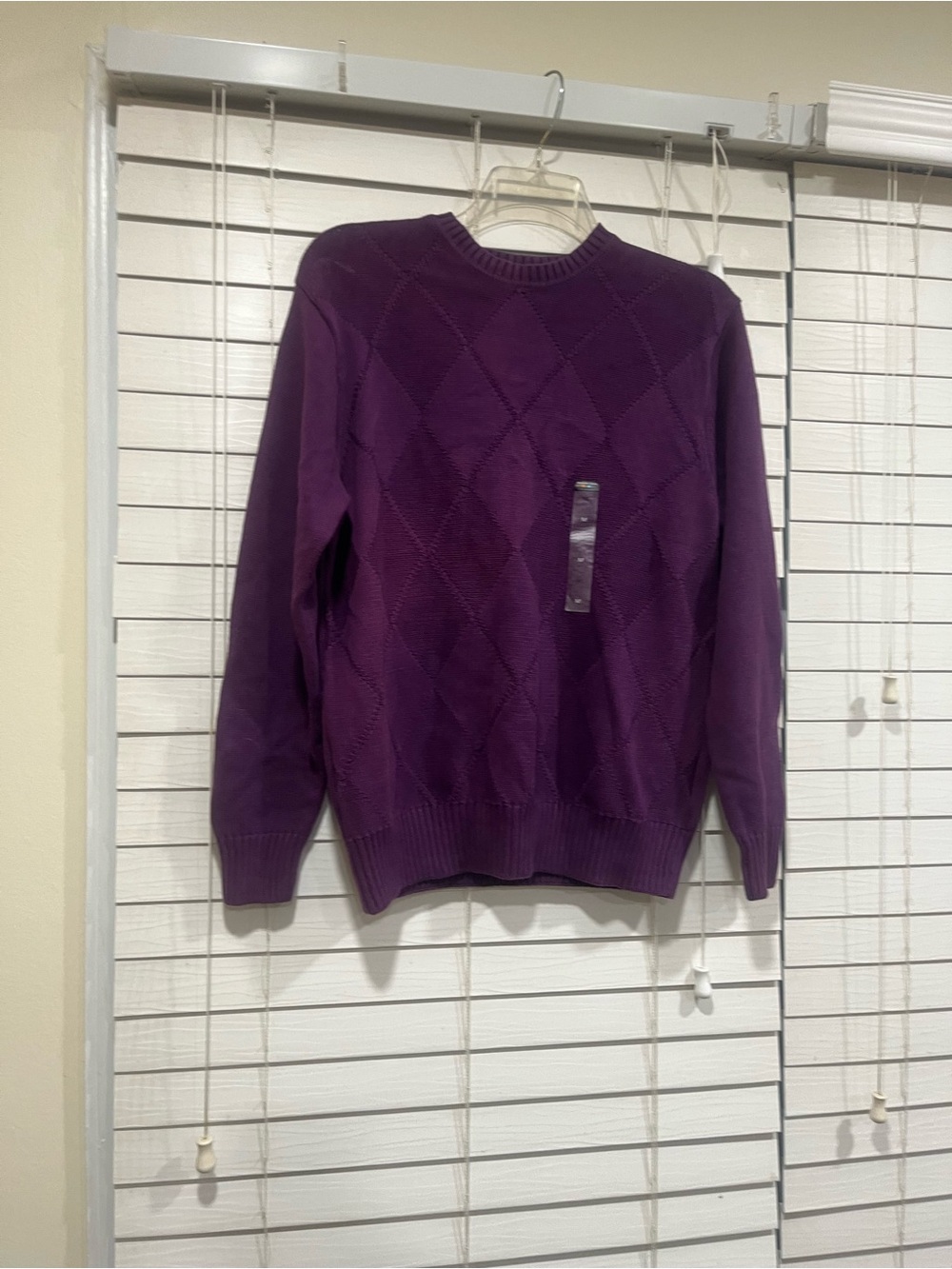 Alexander Julian Purple Argyle Crewneck Sweater